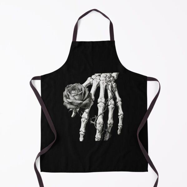 Item preview, Skeleton Hand Holding Rose Gothic Vintage Pencil Illustration designed and sold by OksArtStudio.