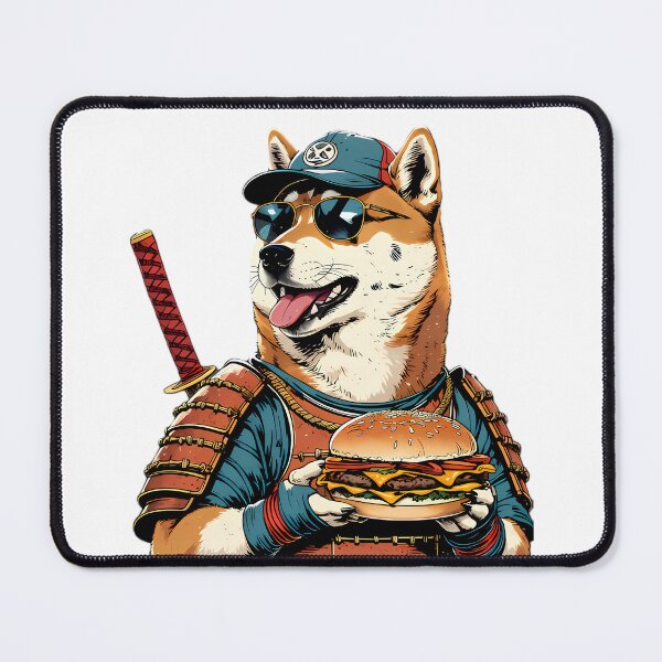 Item preview, Shiba Inu Samurai Cheeseburger designed and sold by Structure-Blue.