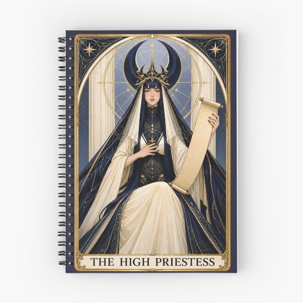 Item preview, High Priestess Tarot Card Gothic Moon Occult Art designed and sold by MythicMood.
