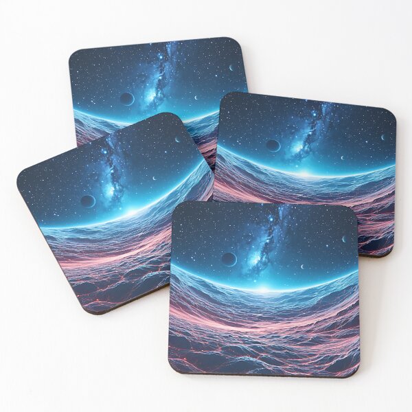 Item preview, Alien Cosmic Horizon - Red Nebula & Space Landscape Desk Mat designed and sold by CuteSlothWorld.