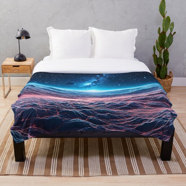 Item preview, Alien Cosmic Horizon - Red Nebula & Space Landscape Desk Mat designed and sold by CuteSlothWorld.