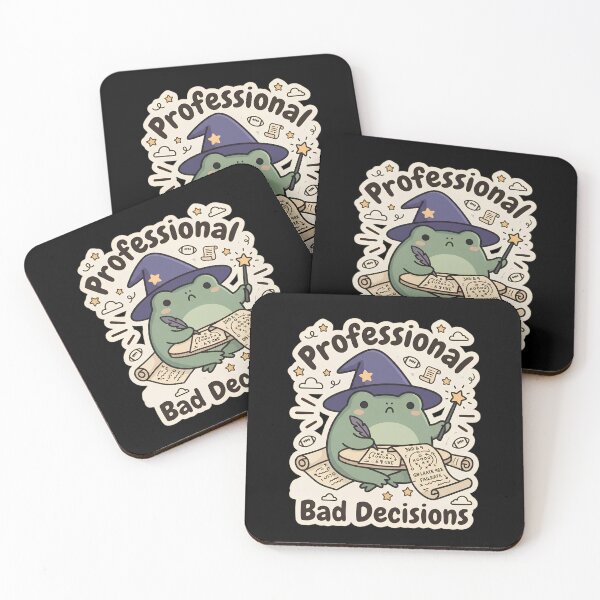 Item preview, Professional Bad Decisions Funny Frog Wizard Magic Humor Sarcastic Gift designed and sold by kuwagatamushi.
