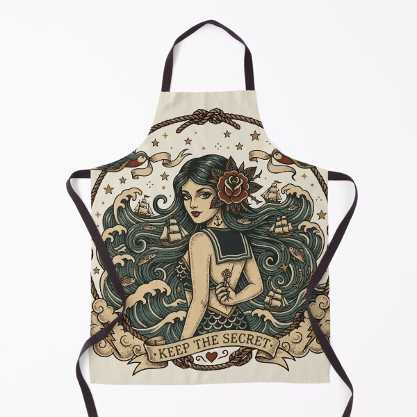 Item preview, The Siren's Secret – Vintage Mermaid Nautical Tattoo designed and sold by Maria Garcia´s.