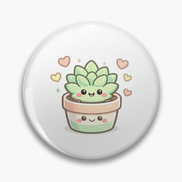 Item preview, Cute Kawaii Succulent Plant in Terracotta Pot Artwork designed and sold by ajamzbox.