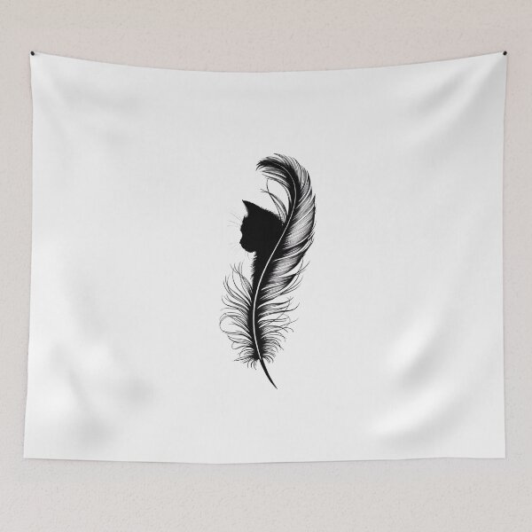 Item preview, Kitten in a Feather — Monochrome Minimalism designed and sold by ErgTime.