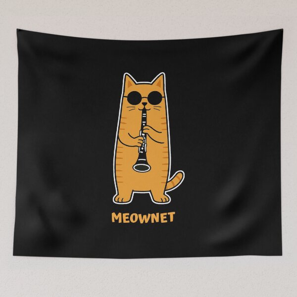 Item preview, clarinet cat designed and sold by kiakuki.