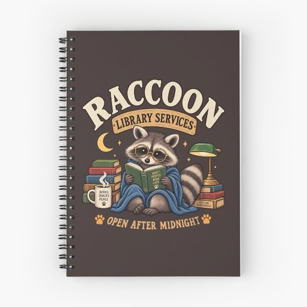 Item preview, Raccoon Library Services Midnight Reading Humor designed and sold by PunchDrop.