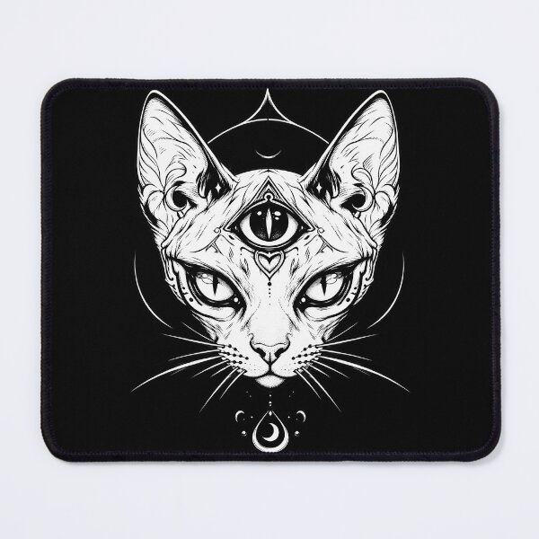 Item preview, Mystical Third Eye Cat | Celestial Witchy Moon Gothic Feline designed and sold by flowerpower999.