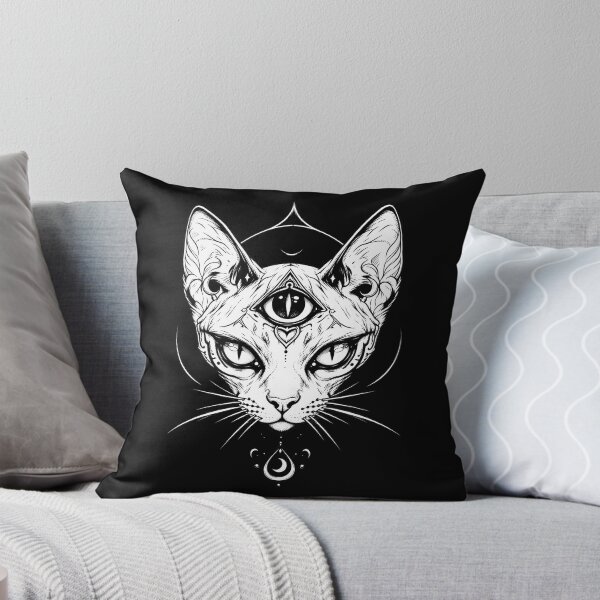 Item preview, Mystical Third Eye Cat | Celestial Witchy Moon Gothic Feline designed and sold by flowerpower999.