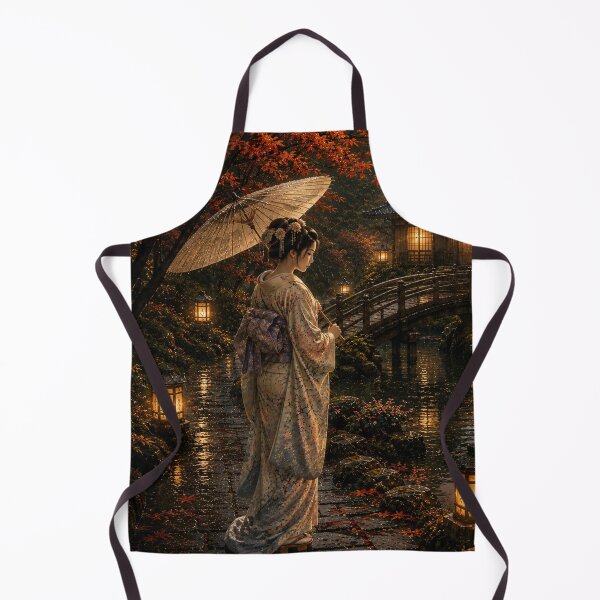 Item preview, Japanese Autumn Garden – Geisha under the Golden Lanterns designed and sold by ZYVARENNE.