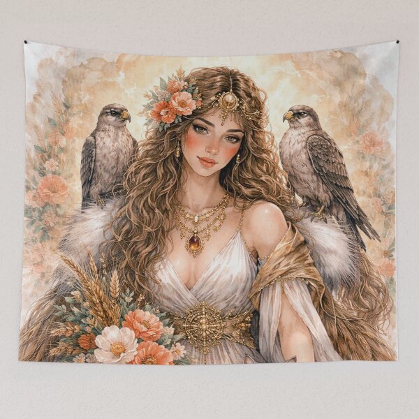 Item preview, Freya – Nordic Goddess of Love and Magic illustration designed and sold by GalleryKauffeld.
