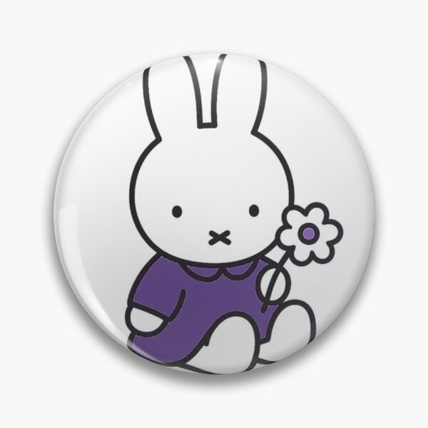 Item preview, Purple Themed Cute Bunny Holding a Flower Illustration Miffy designed and sold by Cozy Moss Studio.