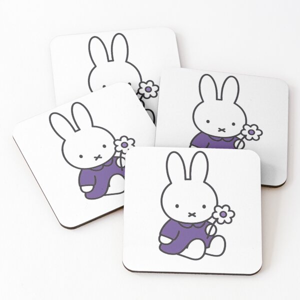 Item preview, Purple Themed Cute Bunny Holding a Flower Illustration Miffy designed and sold by Cozy Moss Studio.