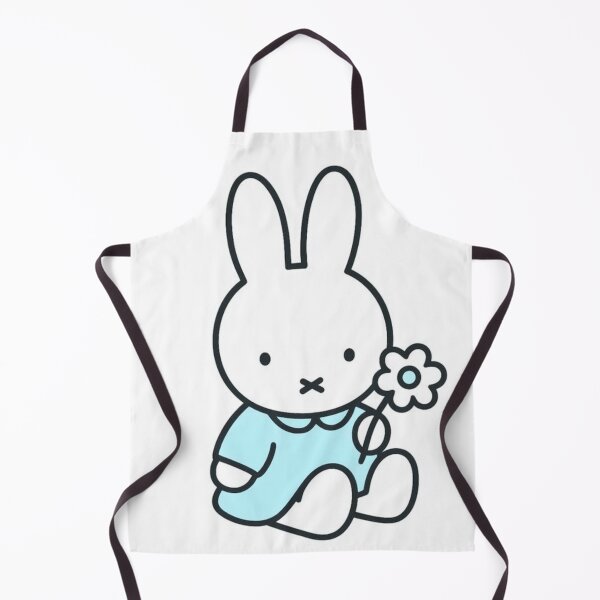 Item preview, Light Blue Themed Cute Bunny Holding a Flower Illustration Miffy designed and sold by Cozy Moss Studio.