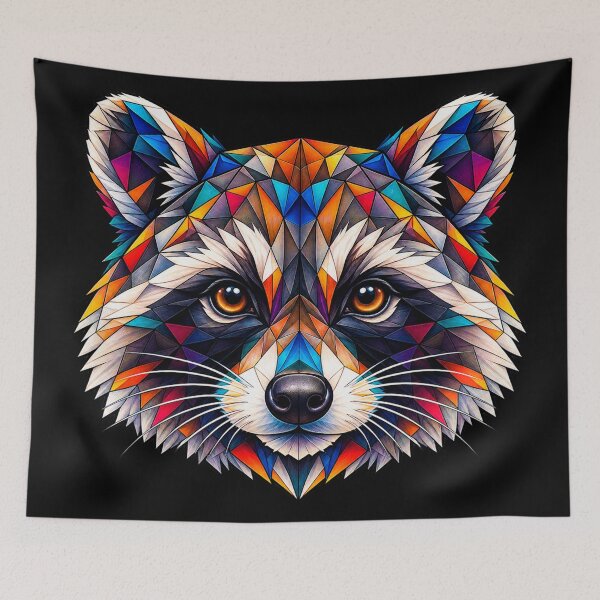 Item preview, Colorful Geometric Raccoon: Vibrant Low-Poly Animal Art for Wildlife Lovers designed and sold by Geometric Art..