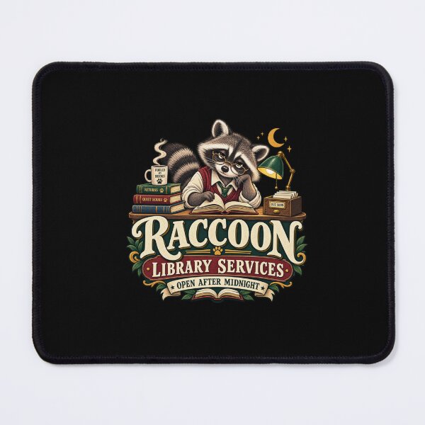 Item preview, Raccoon Library Services Late Night Reader Humor designed and sold by PunchDrop.