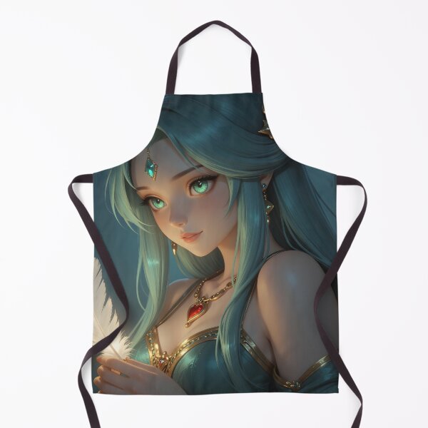 Artikelvorschau, Mystical Teal-Haired Fantasy Woman with Glowing White Feather entworfen und verkauft von Killington.
