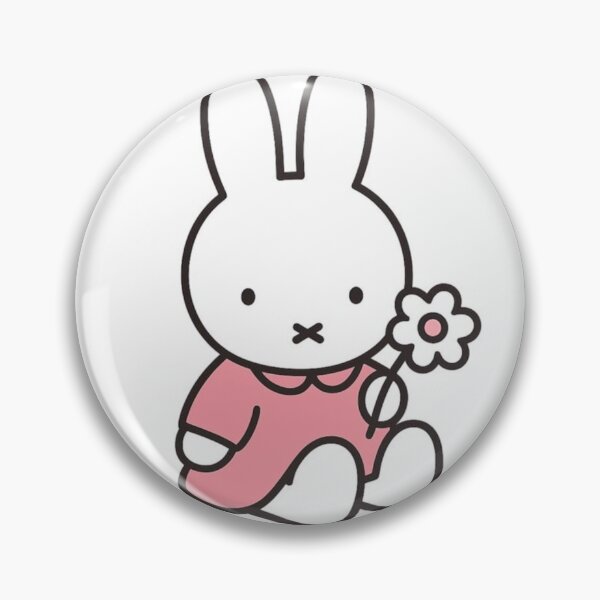Item preview, Pink Themed Cute Bunny Holding a Flower Illustration Miffy designed and sold by Cozy Moss Studio.