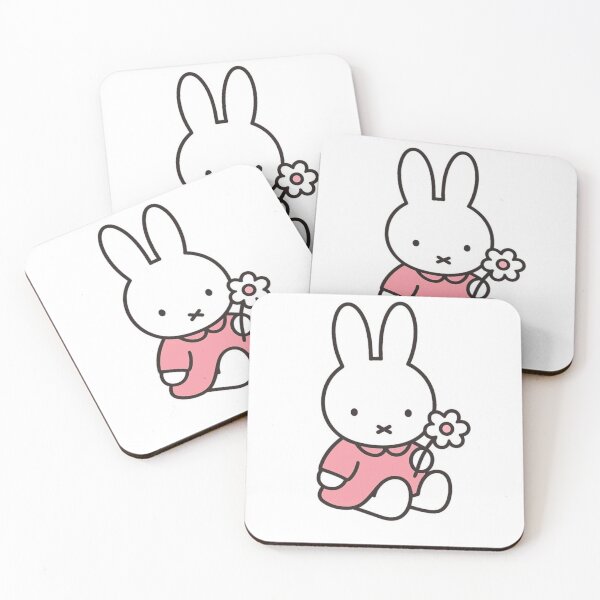 Item preview, Pink Themed Cute Bunny Holding a Flower Illustration Miffy designed and sold by Cozy Moss Studio.