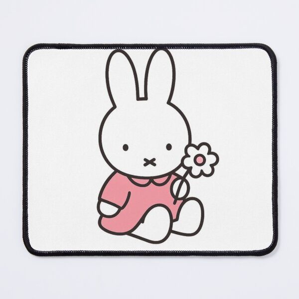 Item preview, Pink Themed Cute Bunny Holding a Flower Illustration Miffy designed and sold by Cozy Moss Studio.