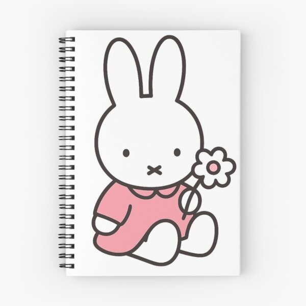 Item preview, Pink Themed Cute Bunny Holding a Flower Illustration Miffy designed and sold by Cozy Moss Studio.