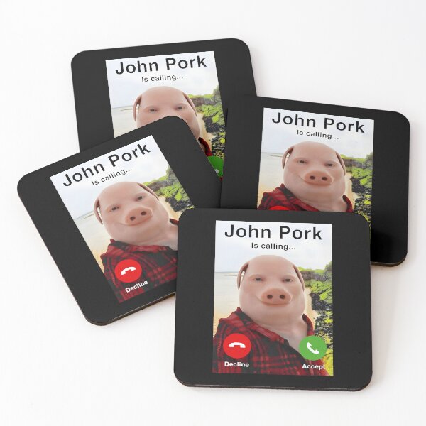 Item preview, John Pork Is Calling Funny Pig Meme designed and sold by Noctivyra.