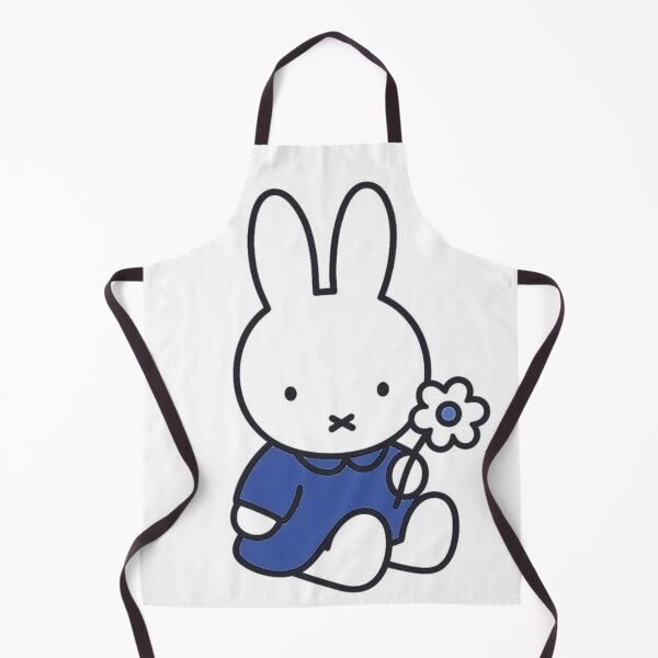 Item preview, Dark Blue Themed Cute Bunny Holding a Flower Illustration Miffy designed and sold by Cozy Moss Studio.