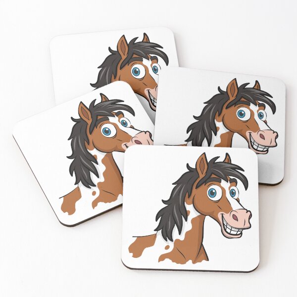 Item preview, A cartoon drawing of a smiling Abaco horse designed and sold by Cheval-de-coeur.