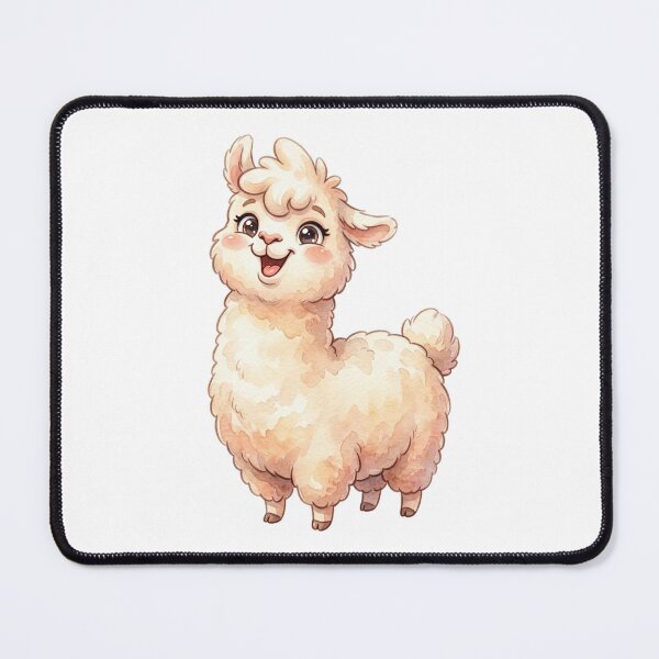 Item preview, Chubby Happy Alpaca Watercolor Cartoon Illustration designed and sold by StickVerse by Owais.