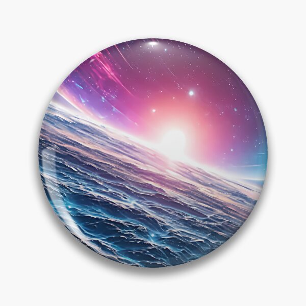 Item preview, Cosmic Sunrise Horizon - Alien Planet Neon Galaxy Desk Mat designed and sold by CuteSlothWorld.