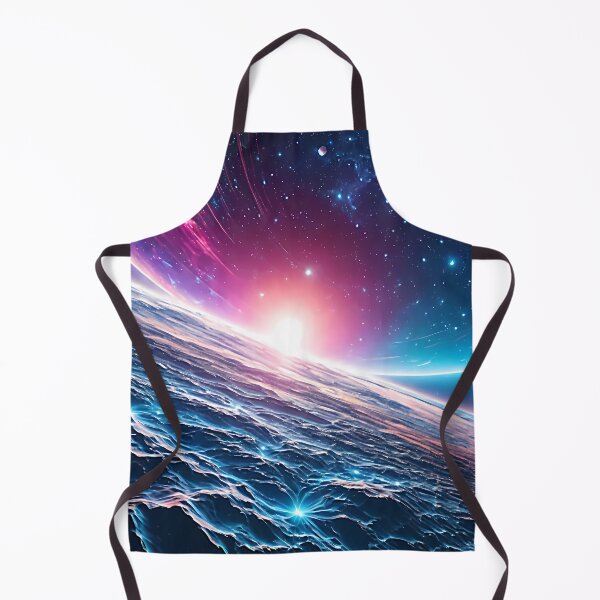 Item preview, Cosmic Sunrise Horizon - Alien Planet Neon Galaxy Desk Mat designed and sold by CuteSlothWorld.