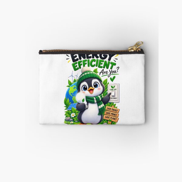 Item preview, I'm Energy Efficient – Cute Penguin Eco-Friendly T-Shirt Design designed and sold by : CraftyVibes.