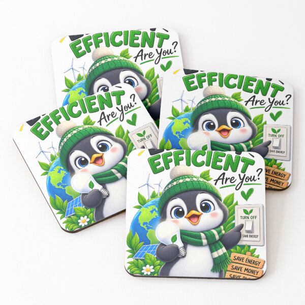 Item preview, I'm Energy Efficient – Cute Penguin Eco-Friendly T-Shirt Design designed and sold by : CraftyVibes.