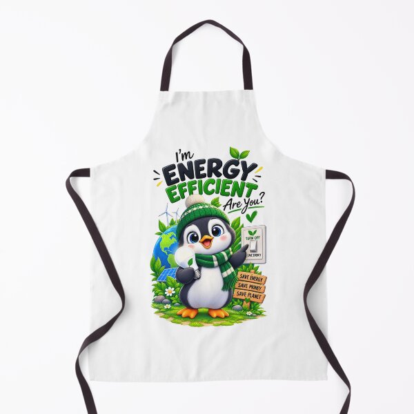 Item preview, I'm Energy Efficient – Cute Penguin Eco-Friendly T-Shirt Design designed and sold by : CraftyVibes.