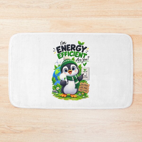 Item preview, I'm Energy Efficient – Cute Penguin Eco-Friendly T-Shirt Design designed and sold by : CraftyVibes.