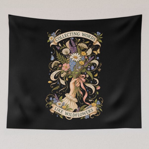 Item preview, Collecting Words Like Wildflowers – Floral Poetcore Art designed and sold by Pietro Bari.