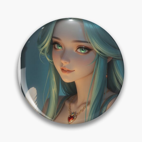 Item preview, Mystical Teal-Haired Fantasy Woman Holding a Luminous Feather designed and sold by Killington.