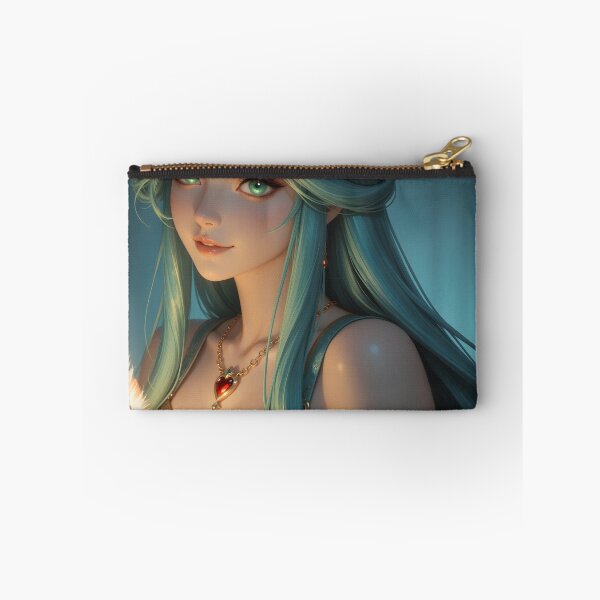 Item preview, Mystical Teal-Haired Fantasy Woman Holding a Luminous Feather designed and sold by Killington.