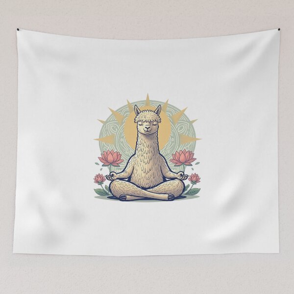Item preview, Peaceful Llama Meditation Lotus Art designed and sold by MOSIDRIP™.