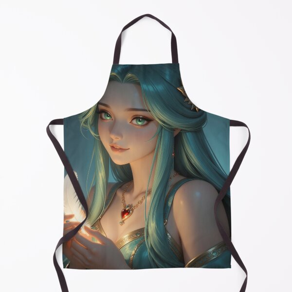 Artikelvorschau, Mystical Teal-Haired Fantasy Woman Holding a Luminous Feather entworfen und verkauft von Killington.