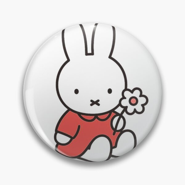 Item preview, Red Themed Cute Bunny Holding a Flower Illustration Miffy designed and sold by Cozy Moss Studio.