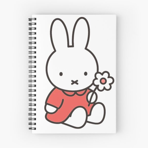 Item preview, Red Themed Cute Bunny Holding a Flower Illustration Miffy designed and sold by Cozy Moss Studio.