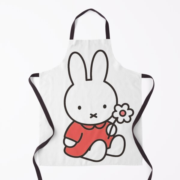 Item preview, Red Themed Cute Bunny Holding a Flower Illustration Miffy designed and sold by Cozy Moss Studio.