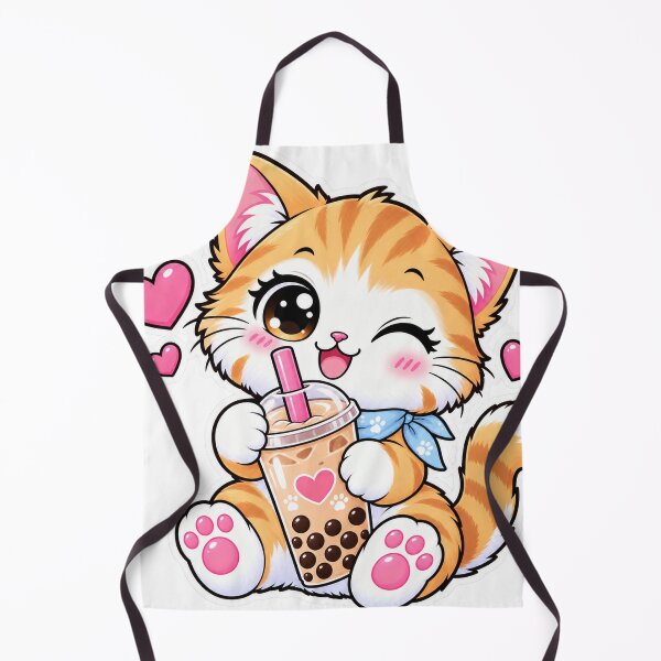 Item preview, Cute Orange Tabby Cat with Bubble Tea – Kawaii Boba Kitten Sticker designed and sold by ghatwalsachin.