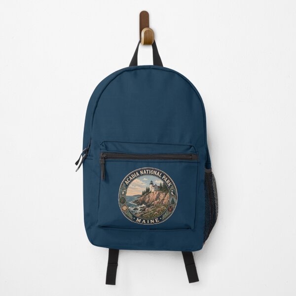 Item preview, Acadia National Park Maine Illustration Travel Art Badge designed and sold by KrisSidDesigns.