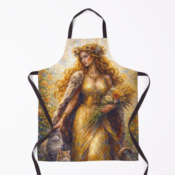 Item preview, Freya with cats – Warrior Goddess of Norse Mythology Painting designed and sold by GalleryKauffeld.
