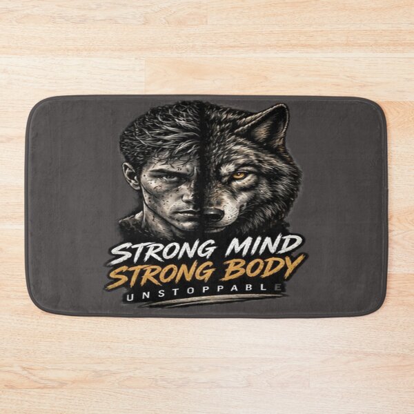 Item preview, Strong Mind Strong Body - Wolf Fitness Motivation designed and sold by FABIOLA1970.