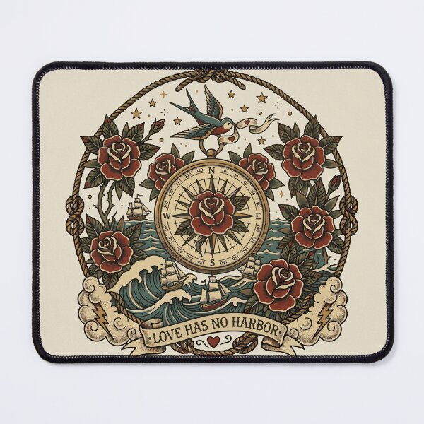 Item preview, Rose of the Seven Seas – Vintage Nautical Tattoo designed and sold by Maria Garcia´s.
