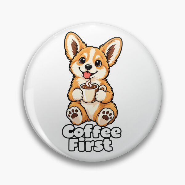 Item preview, Coffee First Cute Puppy Morning Coffee Cartoon T-Shirt Design designed and sold by RobertArt08.