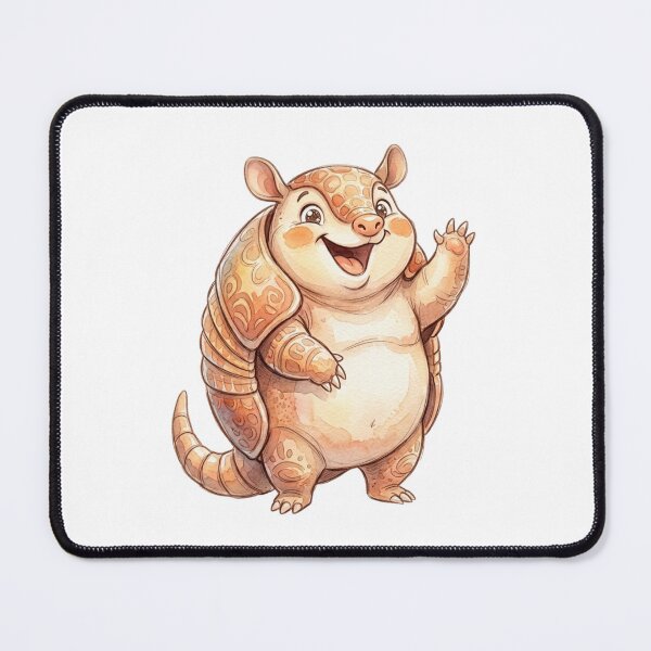 Item preview, Chubby Happy Armadillo Watercolor Cartoon Illustration designed and sold by StickVerse by Owais.